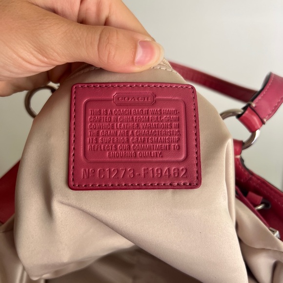 Coach Embossed Leather Gallery Tote Dark Rose Pink - Picture 5 of 5